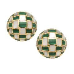 Tiffany & Co. Angela Cummings stone and gold inlaid Earrings