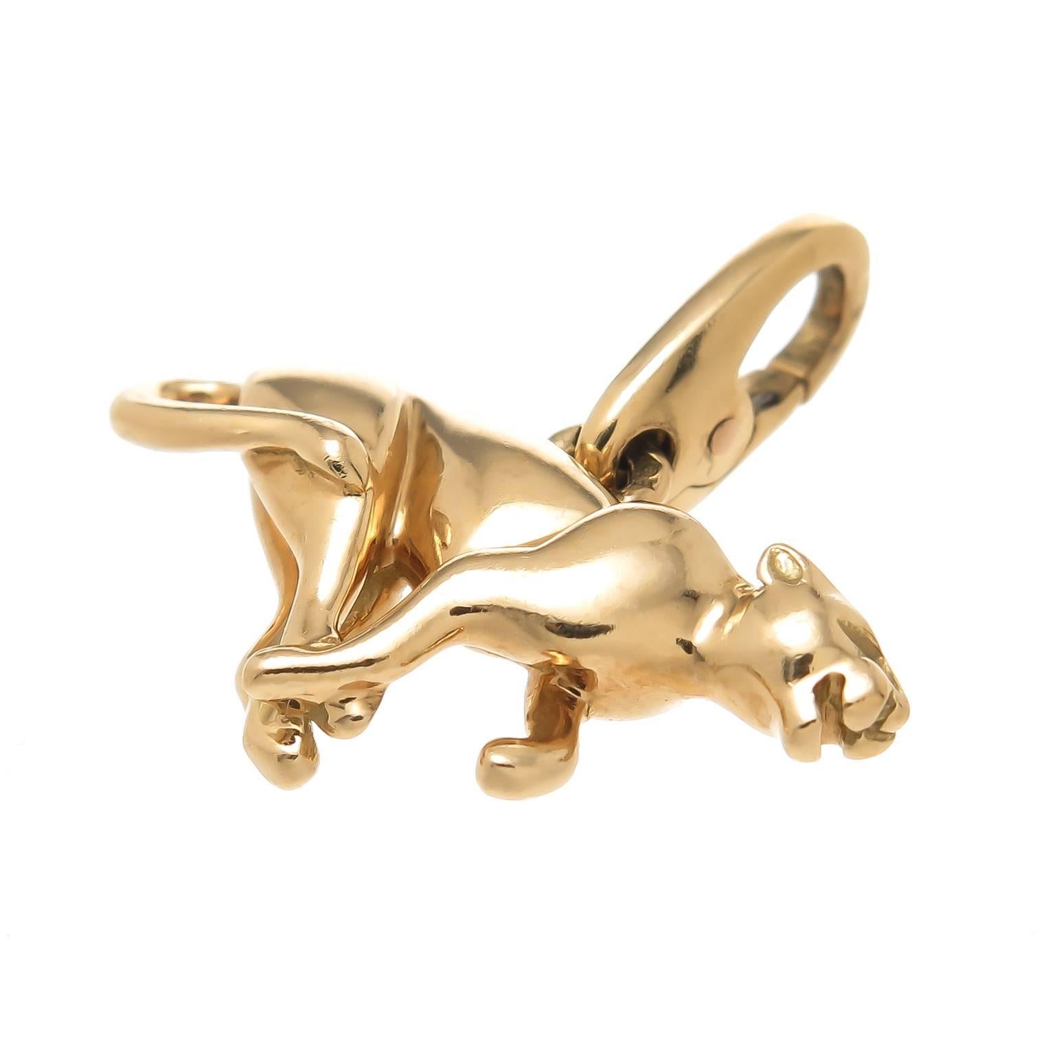 Cartier Gold Panther Charme im Zustand „Hervorragend“ in Chicago, IL