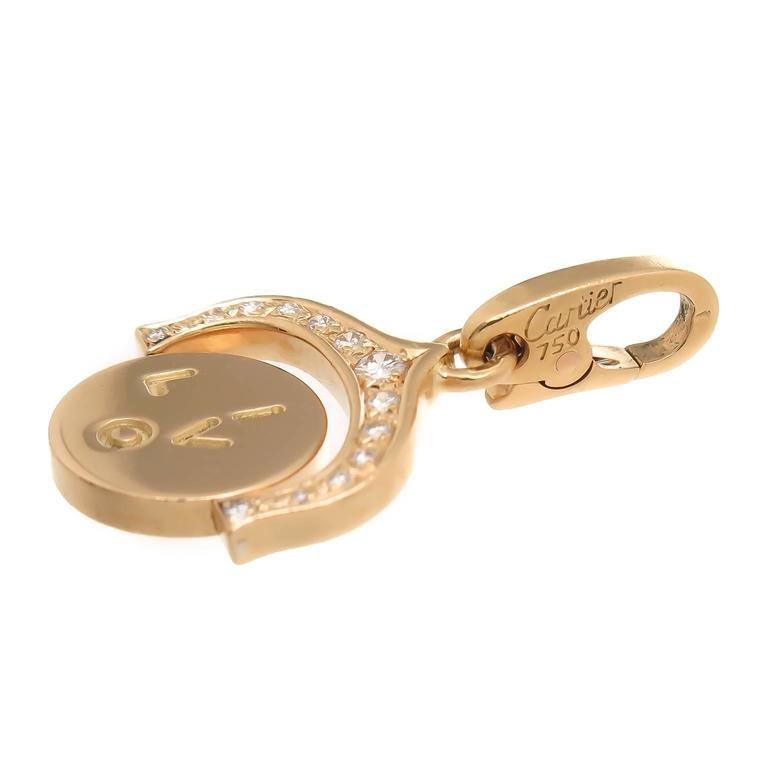 Cartier Diamond gold I Love You Charm at 1stDibs
