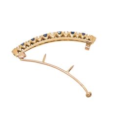 1900 Sapphire diamond gold Hair Barrette