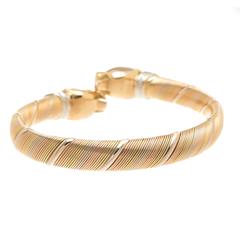 Cartier Diamond Tri Color Gold Panther Bracelet
