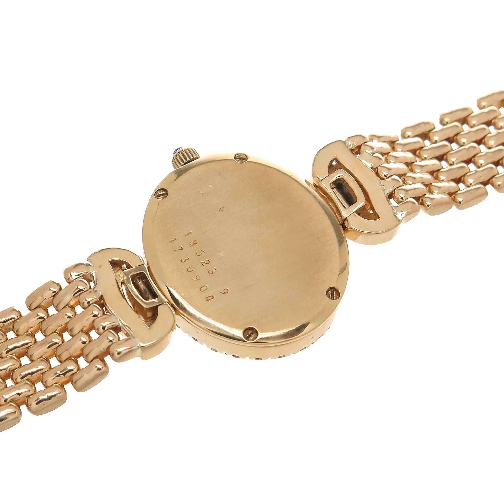 Baume Mercier Lady's yellow gold diamond Quartz Wristwatch In Excellent Condition In Chicago, IL