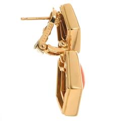 Boucheron Coral Diamond Gold Earrings