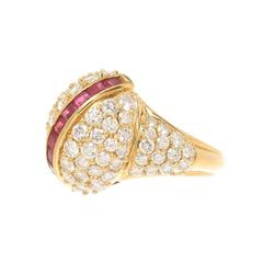 Hammerman Brothers Diamondan Ruby Dome Ring
