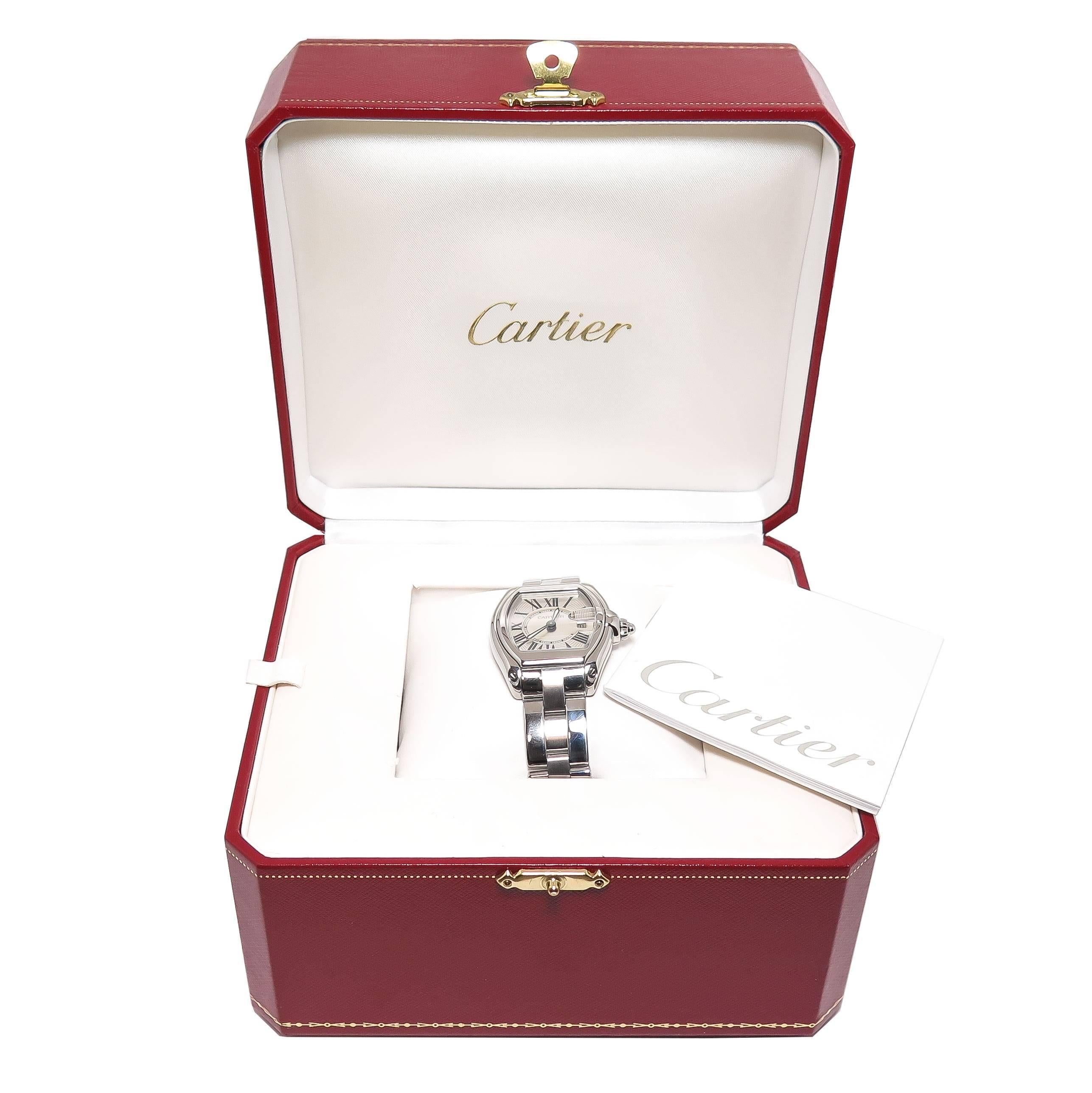 Women's Cartier Ladies Stainless Steel Roadster Quartz Wristwatch, circa 2010