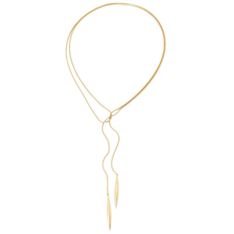 Tiffany and Co. Gold Lariat Necklace at 1stdibs