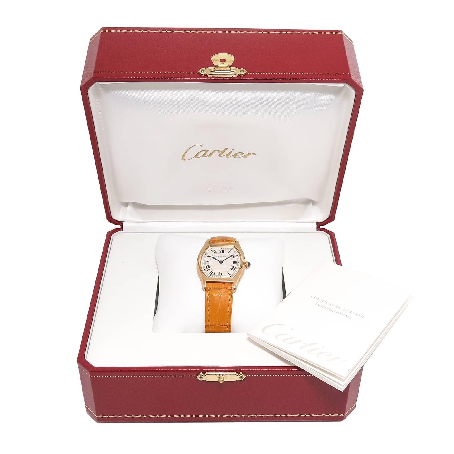 Cartier Yellow Gold Tortue Manual Wind Wristwatch 1