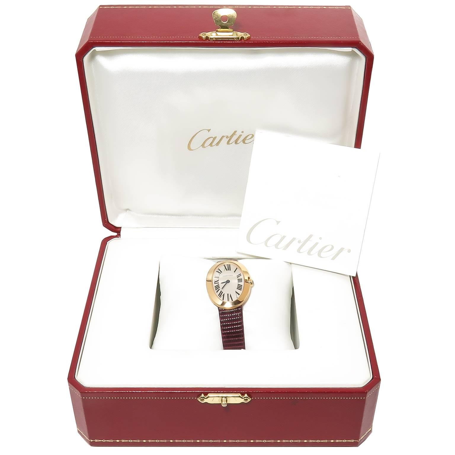 Women's Cartier Lady's Yellow Gold Baignoire Quartz Wristwatch