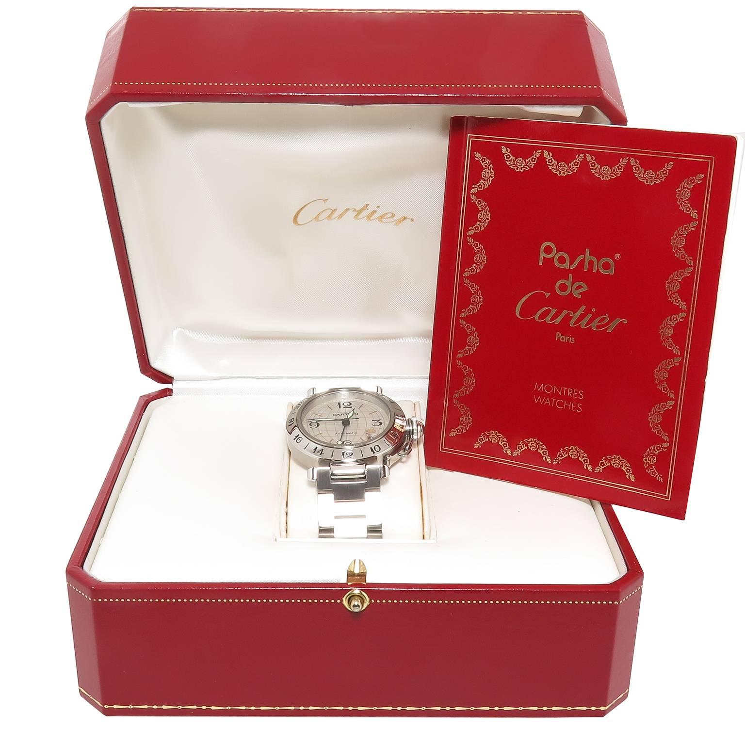 Cartier Stainless Steel Pasha C GMT Automatic Wristwatch 1