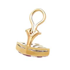 Tiffany & Co. Ruby Diamond Gold Checkerboard Earrings