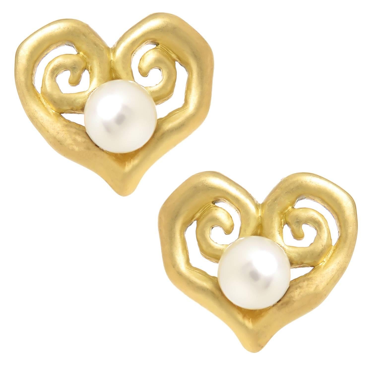 Women's or Men's Tiffany & Co. Gold Angel Form Earrings
