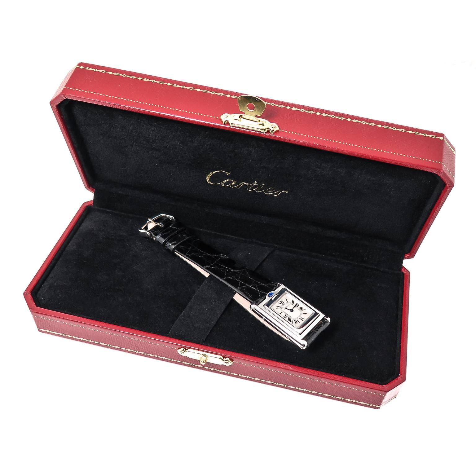 Cartier Ladies Stainless Steel Basculante Reversible Quartz Wristwatch  5