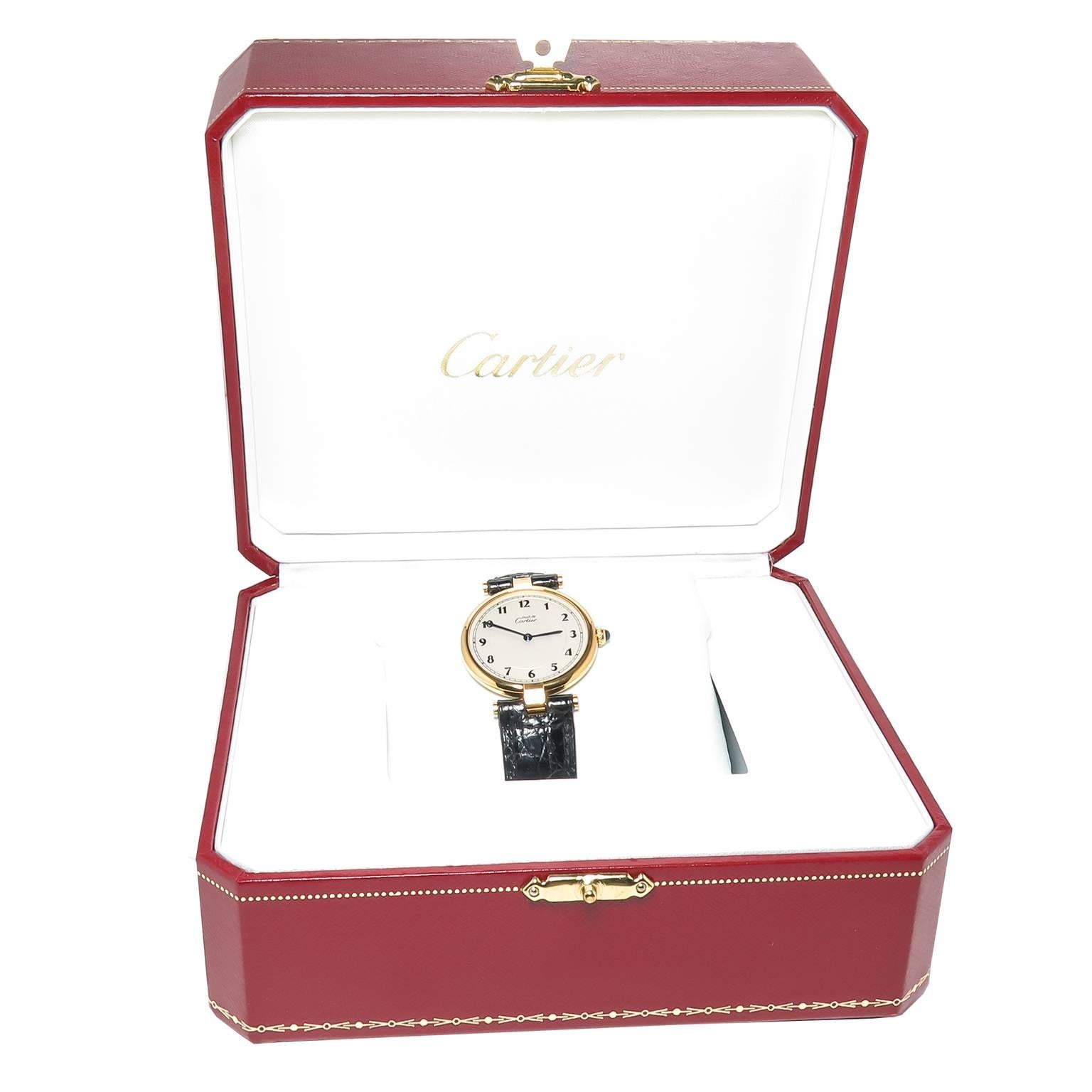 Cartier Large Vermeil Must de Cartier vendome Quartz Wrist Watch at ...