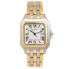 Cartier yellow Gold Stainless Steel Large Panther Quartz Wristwatch