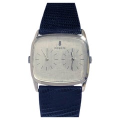 Reloj de pulsera mecánico vintage Corum Oro Blanco Duel Time Zone