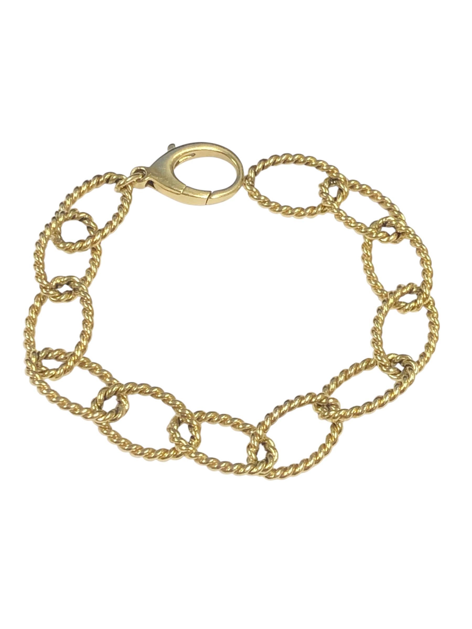 Tiffany & Company 18k - Bracelet à maillons ovales torsadés Excellent état - En vente à Chicago, IL
