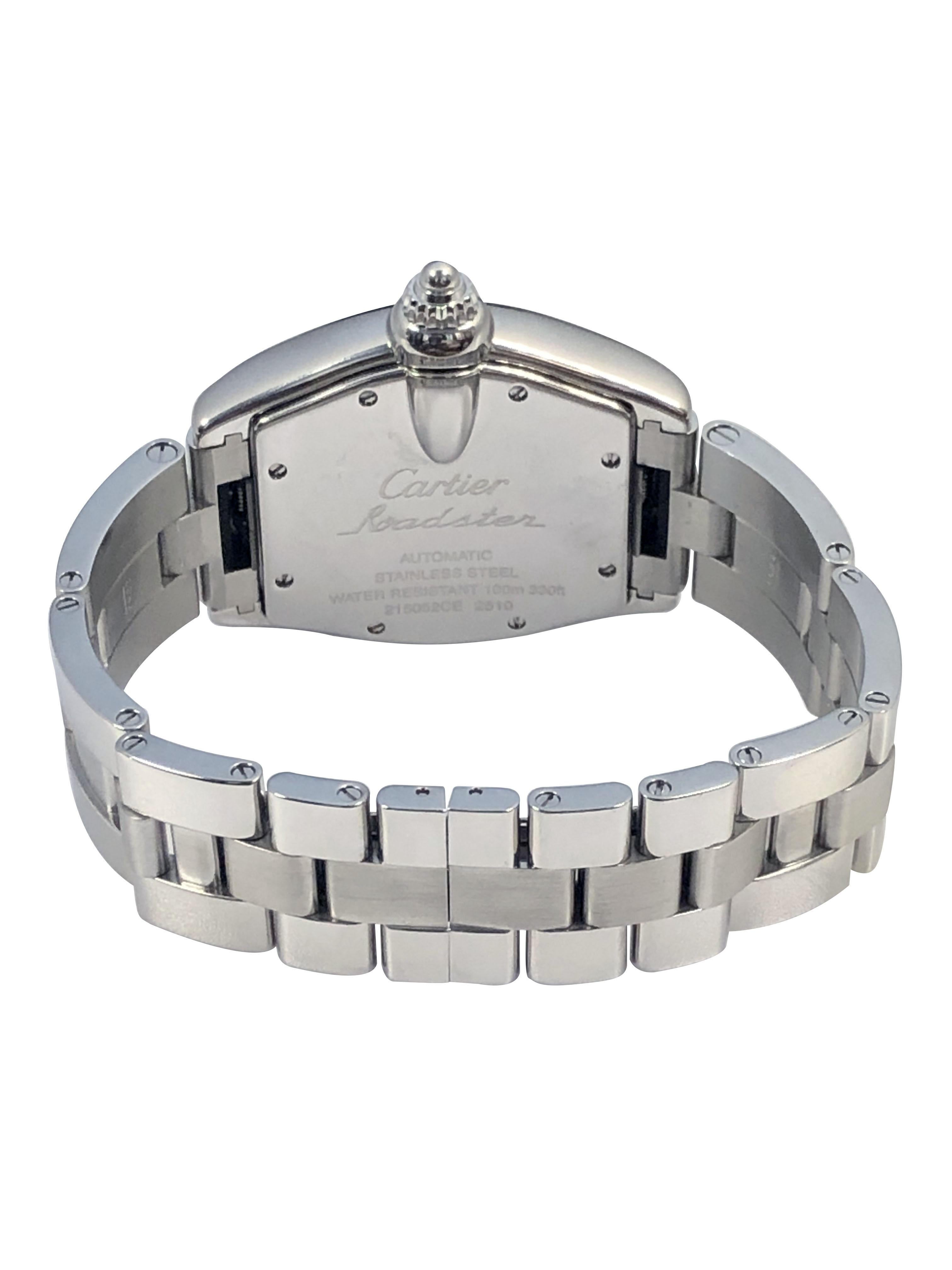 Reloj de pulsera automático grande de acero inoxidable Cartier Roadster Ref 2510 en venta 1