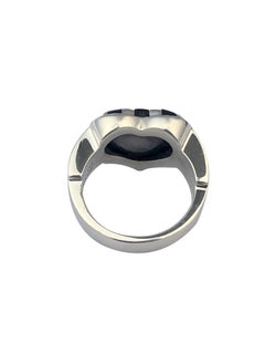 Cartier 1970s Sterling Gold and Onyx Heart Ring