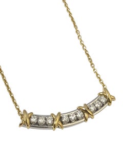 Tiffany & Company Schlumberger 16 stone Diamond Gold Platinum Necklace