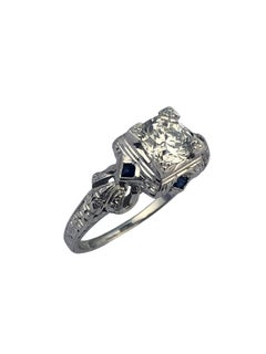 Antique Art Deco White Gold Diamond Engagement Ring