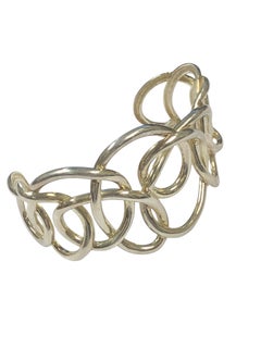 Bracelet manchette vintage en argent sterling Angela Cummings