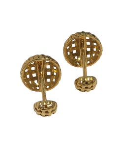 Tiffany & Company Vannerie 18k Yellow Gold Cufflinks