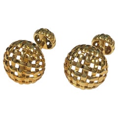 Tiffany & Company Vannerie 18k Yellow Gold Cufflinks