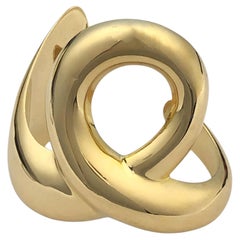 Tiffany & Company Elsa Peretti Vintage Yellow Gold "E" Cuff Bracelet