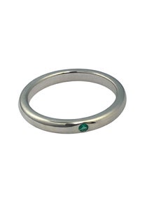 Tiffany & Company Elsa Peretti Sterling and Emerald Stackable Band Ring