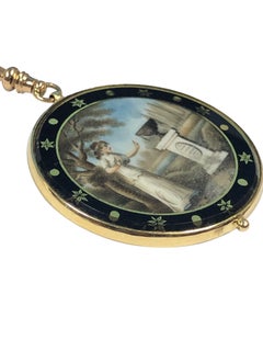 Early Victorian Memento memorial Large Gold Pendant