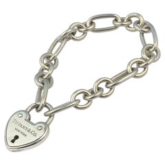 Tiffany & Company Sterling Heart Padlock Bracelet