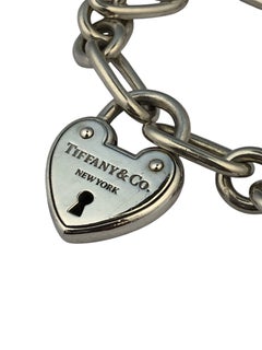Tiffany & Company Sterling Heart Padlock Bracelet