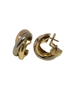 Cartier Trinity Tri Color Hoop Earrings
