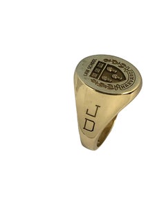 Vintage Harvard Law School Yellow Gold Signet Ring