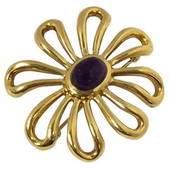 Broche « Daisy Flower » en or jaune et améthyste de Tiffany & Company par Paloma Picasso