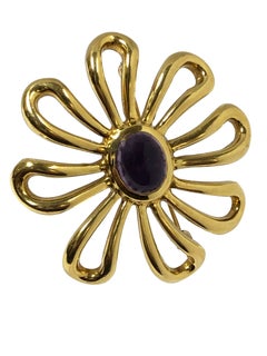 Tiffany & Company paloma Picasso Yellow Gold and Amethyst Daisy Flower Brooch
