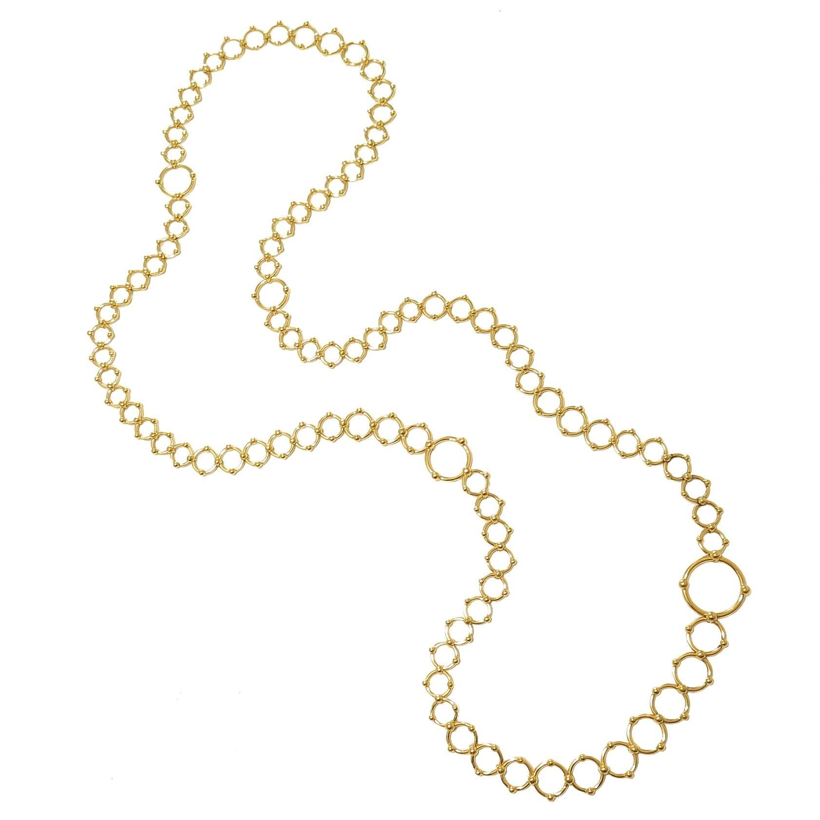 Tiffany & Co. Yellow Gold Long Circles Necklace