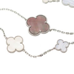 Van Cleef & Arpels Alhambra Magic White Gold Mother-of-Pearl Chalcedony Necklace