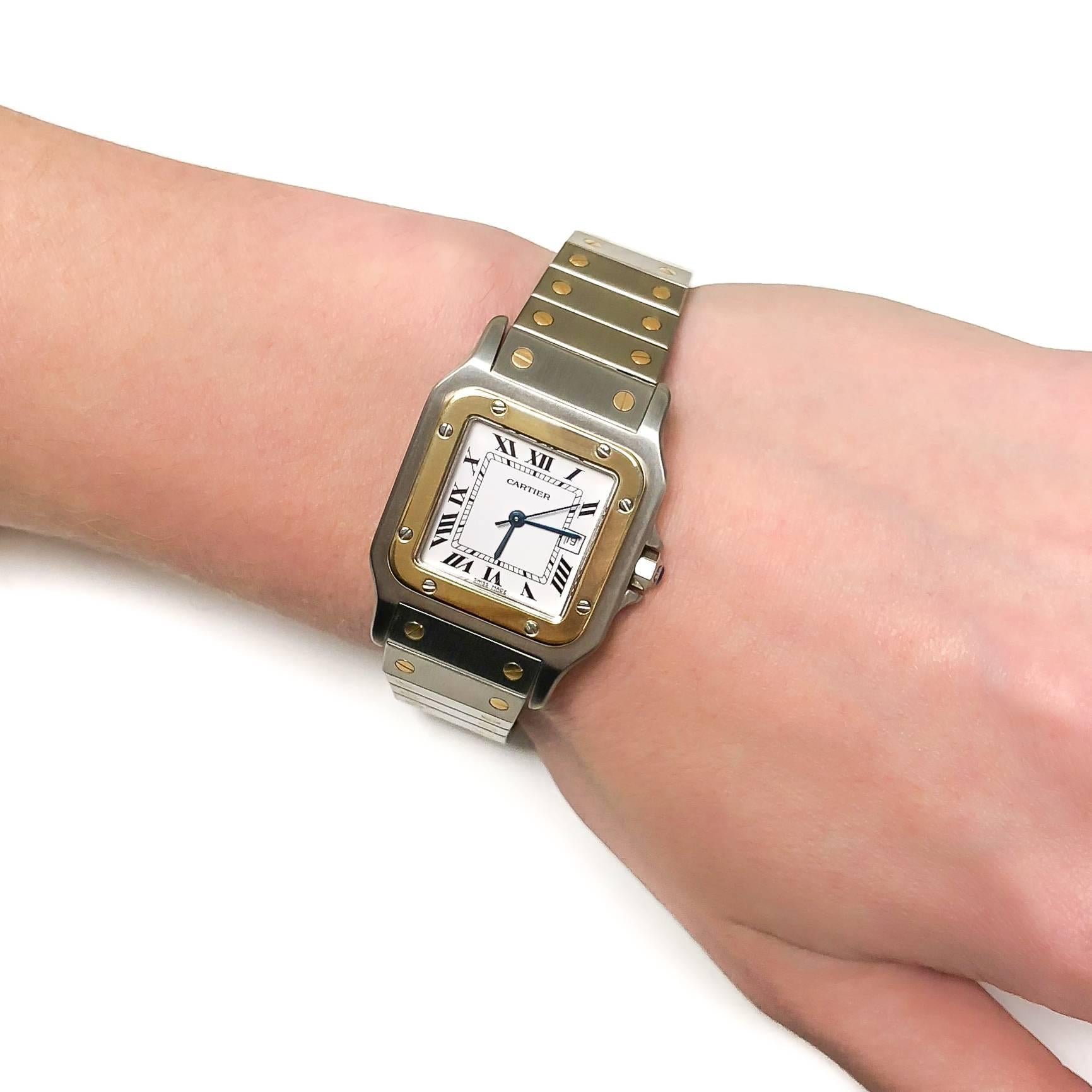 Cartier Santos Yellow Gold Stainless Steel Automatic Wristwatch 1