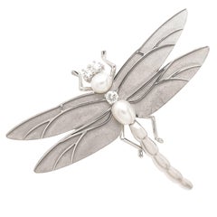 Tiffany & Co. Gem Set White Gold Dragonfly Brooch