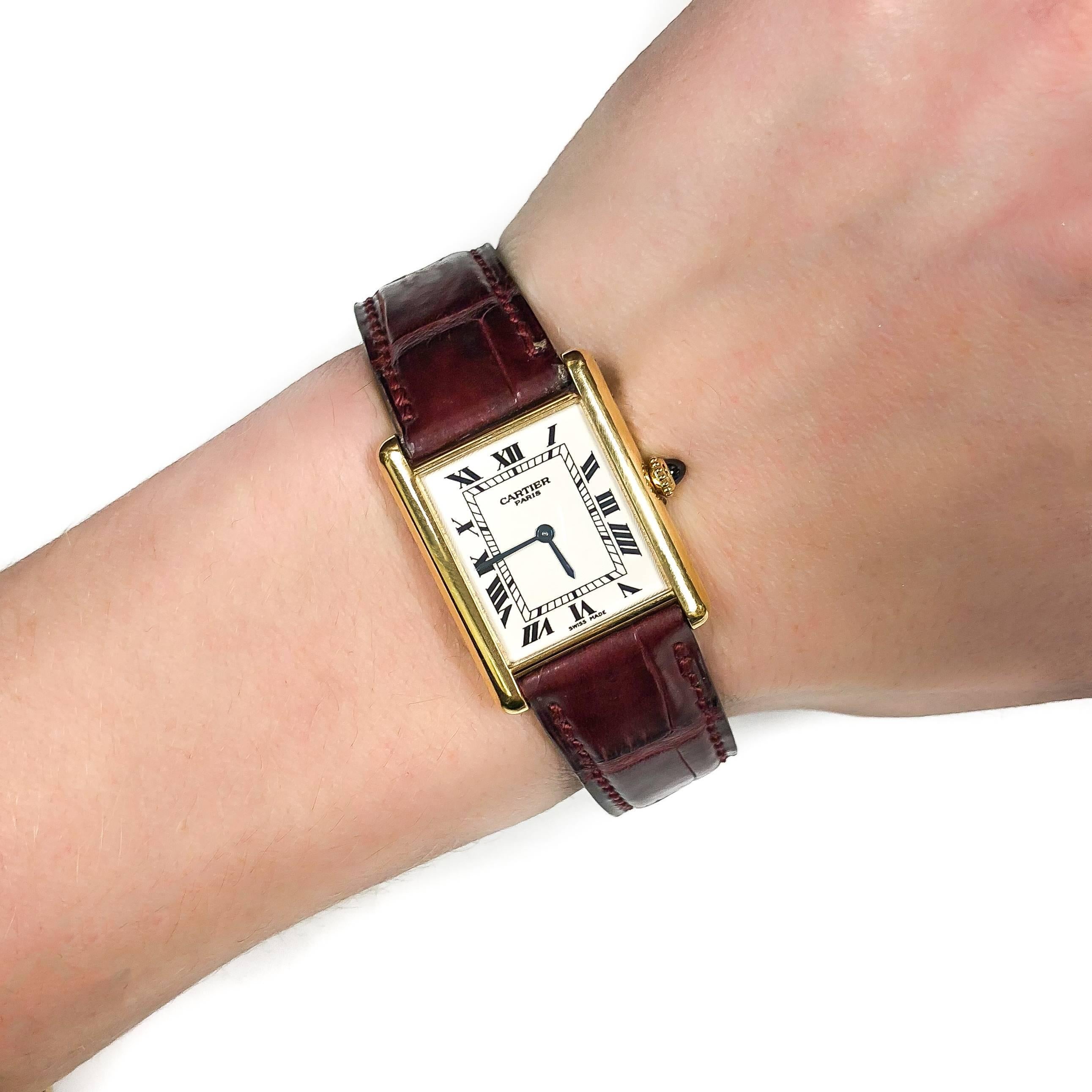 Cartier Yellow Gold Classic Tank Mechanical wristwatch, Circa 2000  1