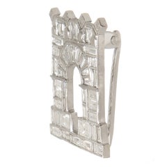 Ghiso Paris Diamond Platinum Arc De Triomphe Clip Brooch