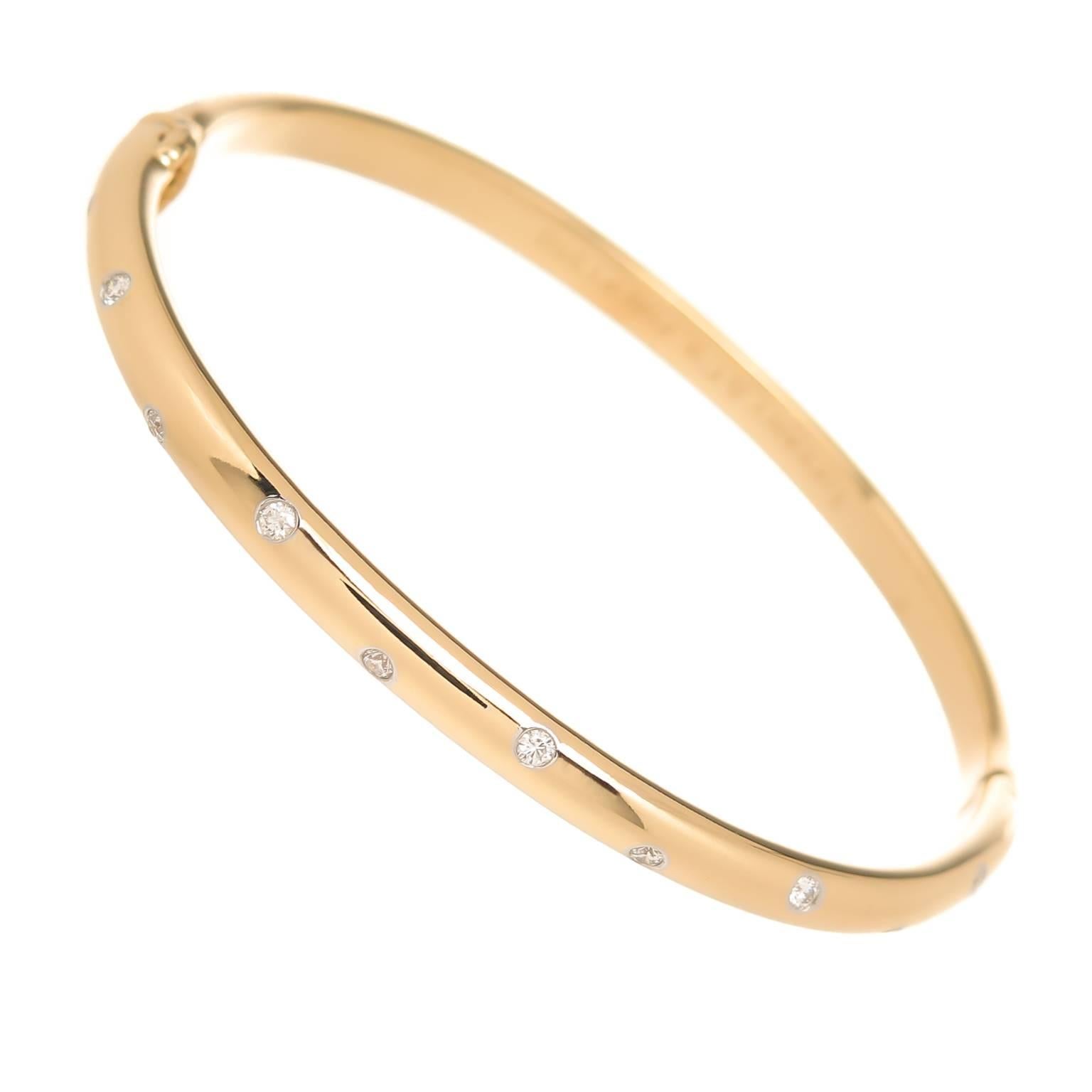 Tiffany & Co. Etoile Diamond gold Platinum Bangle Bracelet