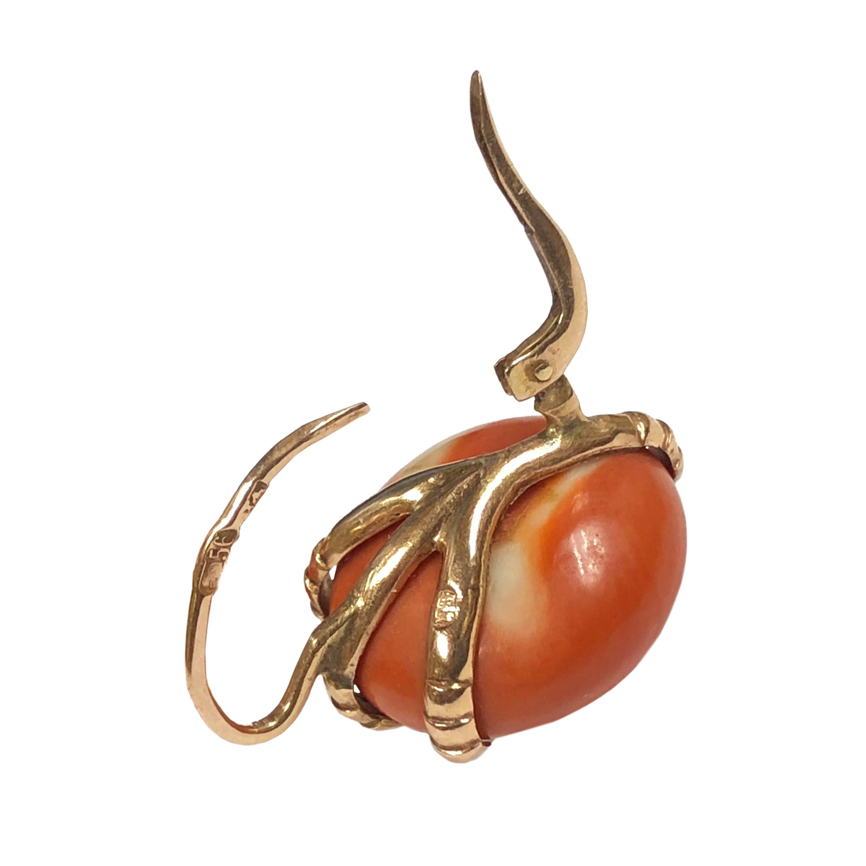 antique coral earrings