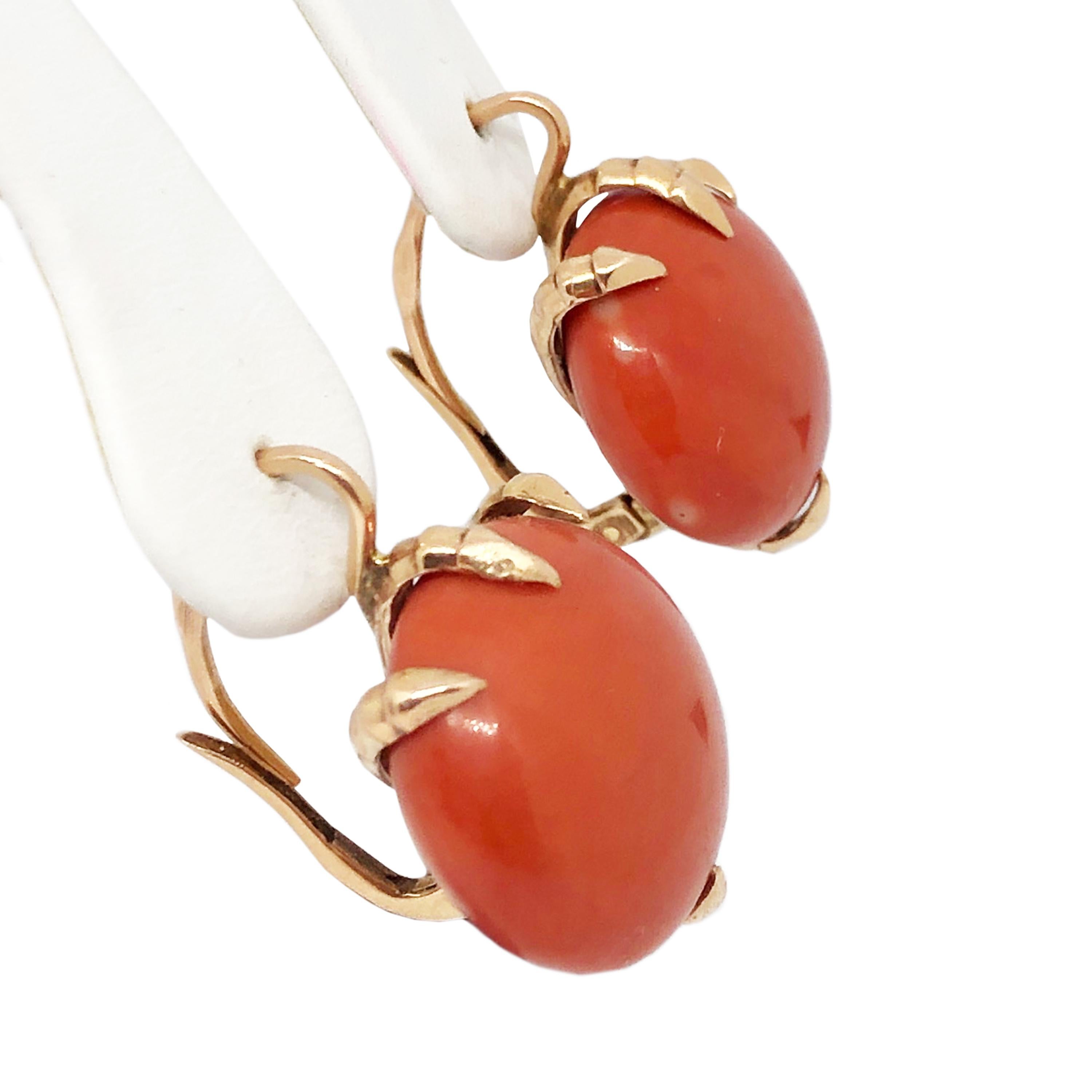 vintage coral earrings