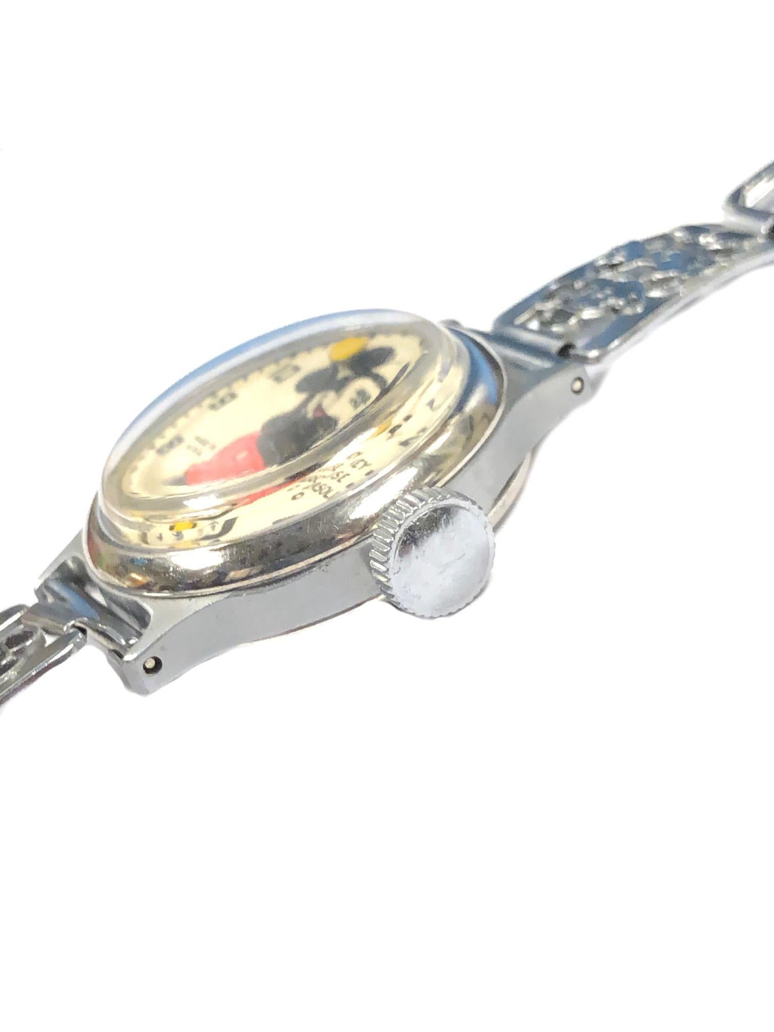 Circa 1933 Ingersoll Mickey Mouse Wrist Watch, This is the Watch that started it all, an incredible success in Marketing and a big money maker for both Disney and Ingersoll. over 2.5 Million were produced between 1933 to 1937. Chromed steel case