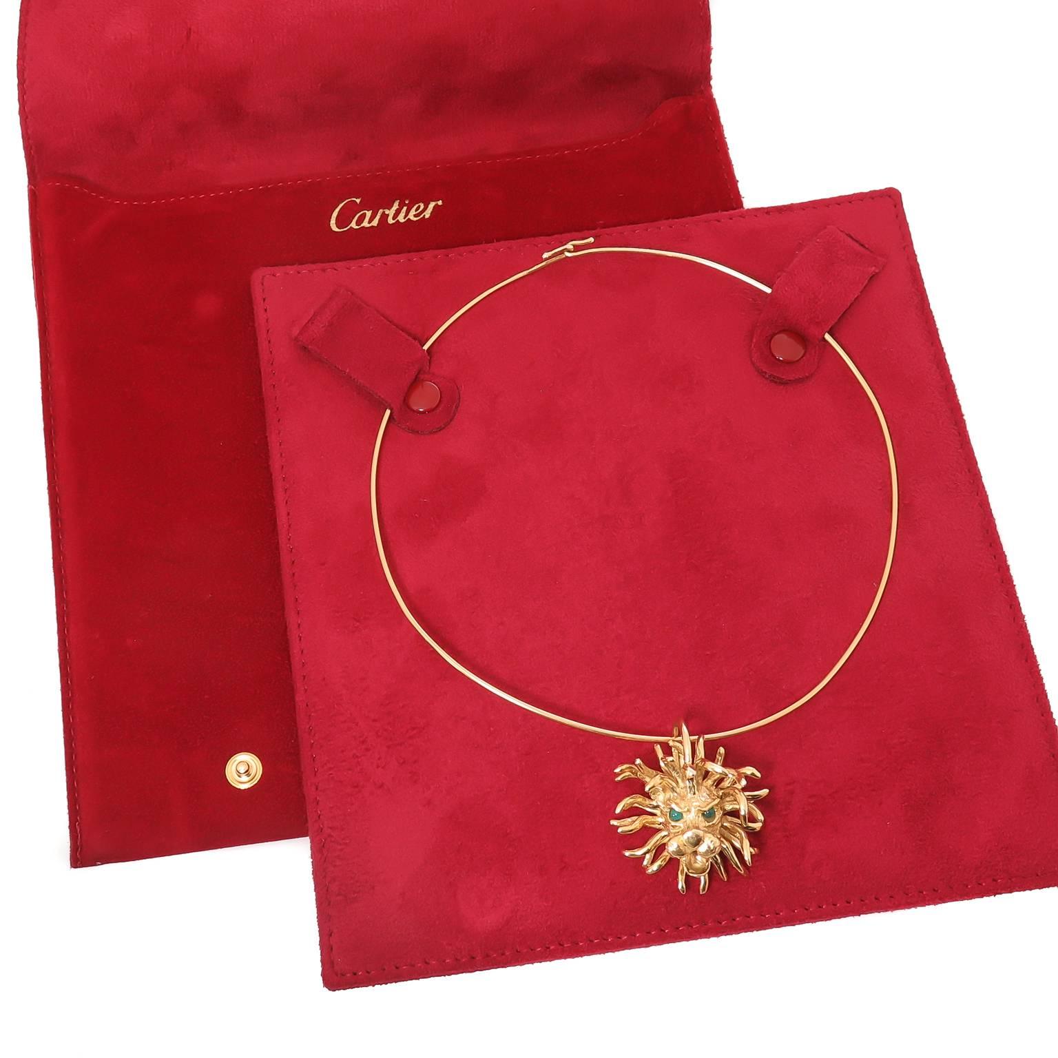 Cartier Gold Lion Necklace In Excellent Condition In Chicago, IL