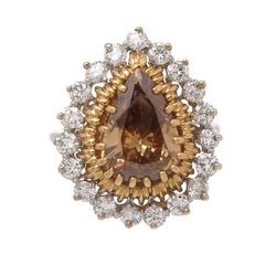 McTeigue Natural Brown Diamond Gold Platinum Cocktail Ring