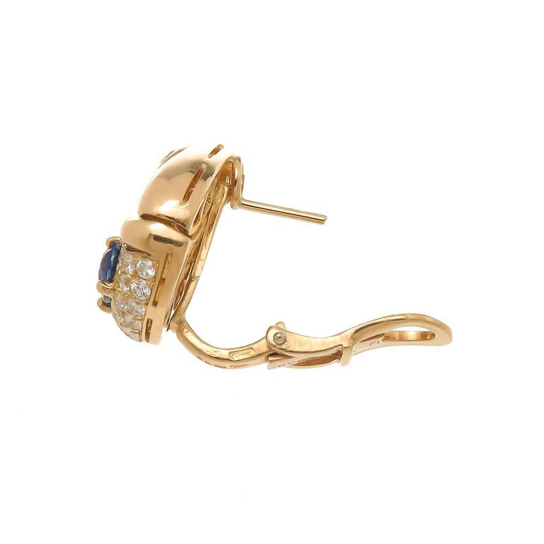 Bulgari sapphire diamond gold Ear clips at 1stDibs