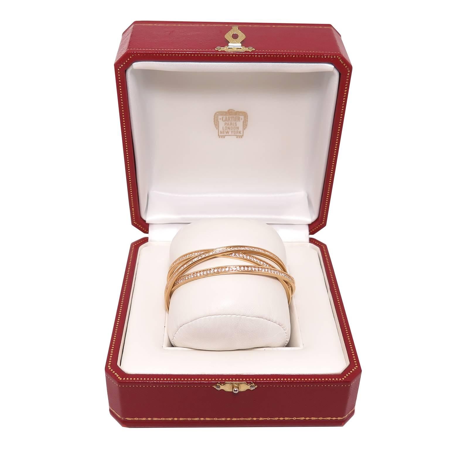 Cartier Trinity Diamond 3 band Bracelet In Excellent Condition In Chicago, IL